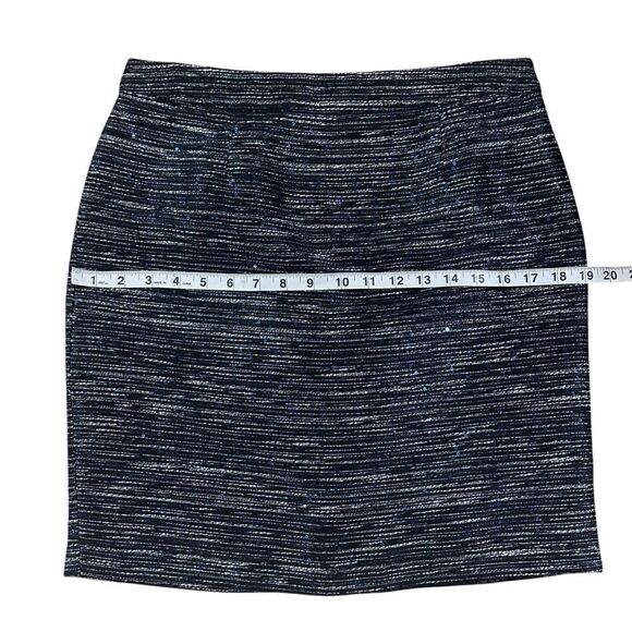 LAUNDRY by Shelli Segal Metallic Tiny Blue Sequined Skirt Size 6 - Picture 7 of 13